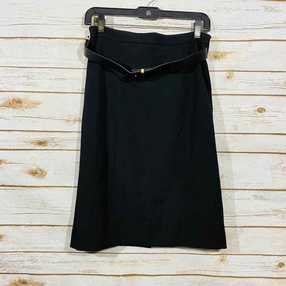 Mango Women's Below Knee Length Women’s‎ Black A-Lined Skirt with Belt Size 6